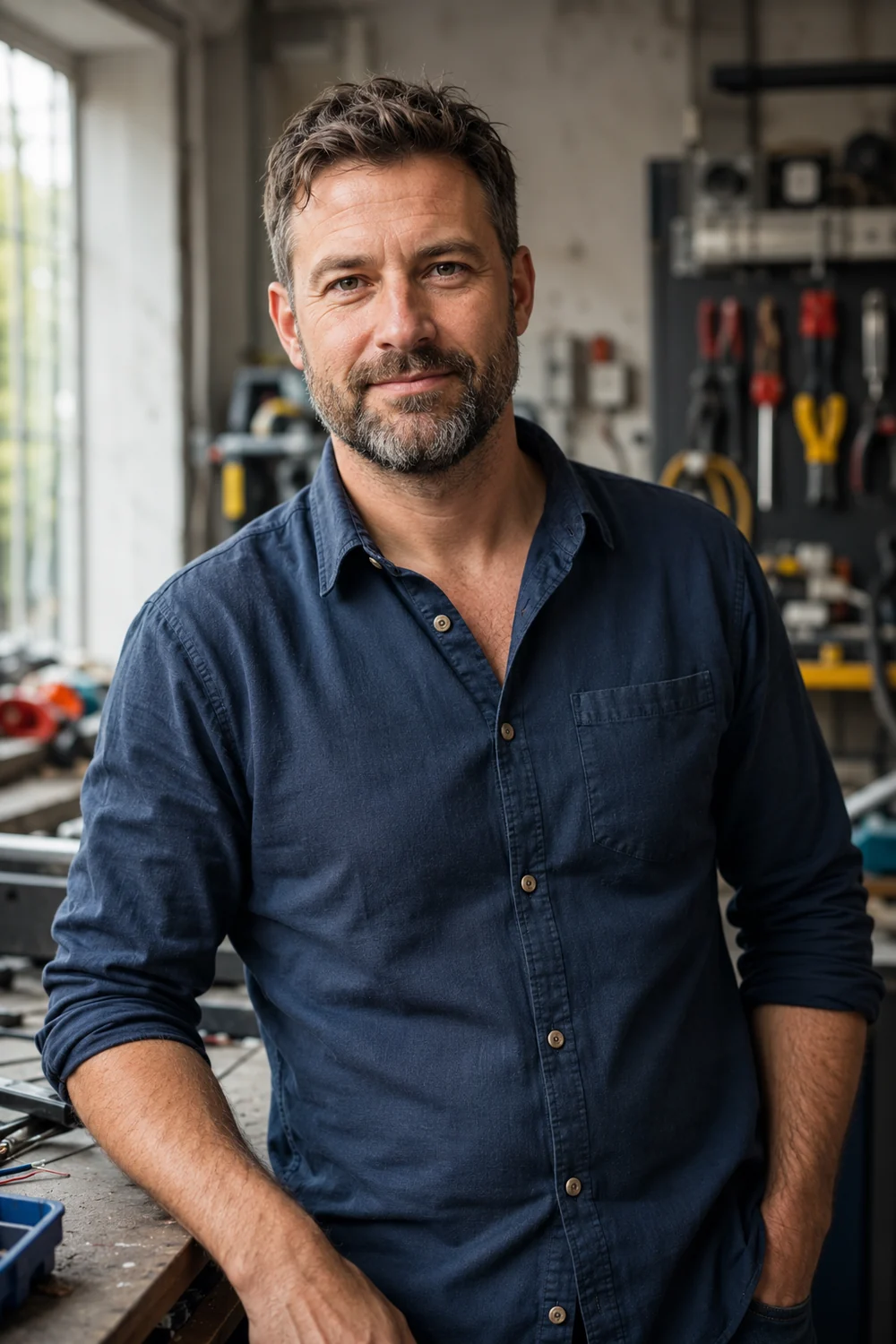 Engineering business owner in his workshop